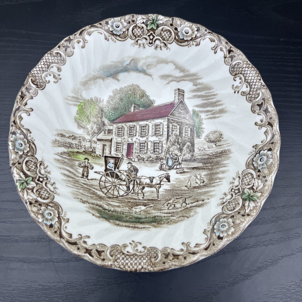 Vintage Folk Art England Tea Cup Floral Interior Rim Design‎ Bone China